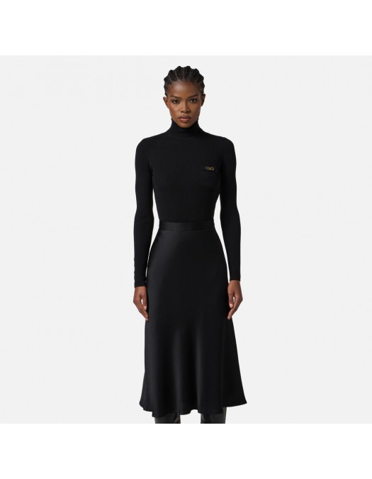 ROCHIE ELISABETTA FRANCHI, Duo, Bumbac si Matase, Negru - AM06B56E2110 ROCHIE ELISABETTA FRANCHI, Duo, Bumbac si Matase, Negru - AM06B56E2110