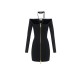 Rochie ELISABETTA FRANCHI, Mini dress in knit fabric with ties, Negru - AM06B66E2110