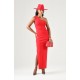 Rochie ELISABETTA FRANCHI, Women's red passion RED CARPET long one-shoulder - AM07B66E2CG5