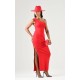 Rochie ELISABETTA FRANCHI, Women's red passion RED CARPET long one-shoulder - AM07B66E2CG5