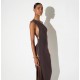 Rochie ELISABETTA FRANCHI, Red Carpet knit dress with zip,Dark Chocolate - AM07B66E2EV9
