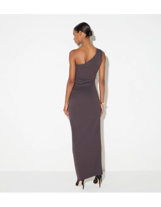 Rochie ELISABETTA FRANCHI, Red Carpet knit dress with zip,Dark Chocolate - AM07B66E2EV9