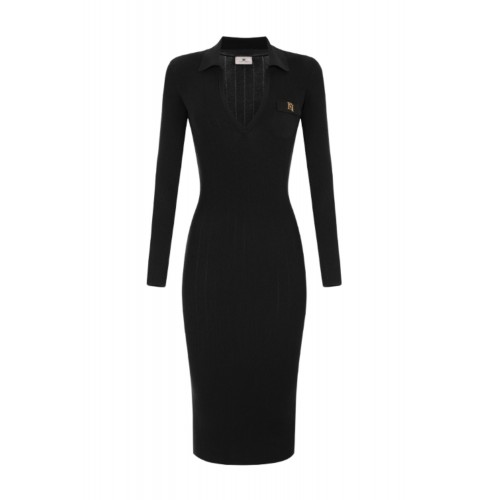 Rochie ELISABETTA FRANCHI, Knit dress with openwork embroideries