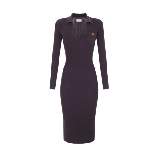 Rochie ELISABETTA FRANCHI, Knit dress with openwork embroideries