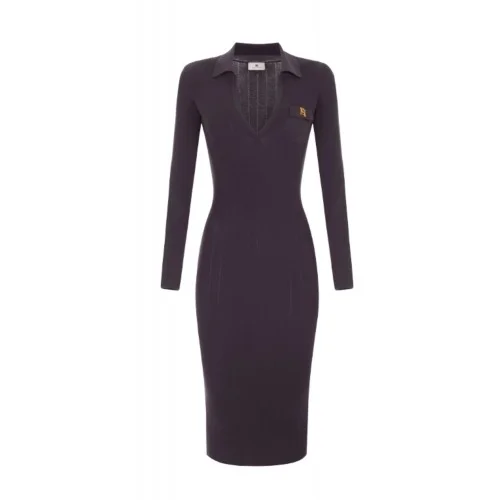Rochie ELISABETTA FRANCHI, Knit dress with openwork embroideries
