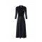 Rochie ELISABETTA FRANCHI, Satin dress in knit fabric with micro-braids, Negru