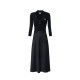 Rochie ELISABETTA FRANCHI, Satin dress in knit fabric with micro-braids, Negru - AM13B61E2110