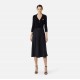 Rochie ELISABETTA FRANCHI, Satin dress in knit fabric with micro-braids, Negru - AM13B61E2110