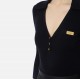 Rochie ELISABETTA FRANCHI, Satin dress in knit fabric with micro-braids, Negru - AM13B61E2110