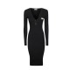 Rochie ELISABETTA FRANCHI, Micro-braided dress in knit fabric, Negru - AM14B61E2110
