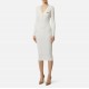 Rochie ELISABETTA FRANCHI, Micro-braided dress in knit fabric, Alb - AM14B61E2360