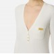 Rochie ELISABETTA FRANCHI, Micro-braided dress in knit fabric, Alb - AM14B61E2360