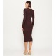 Rochie ELISABETTA FRANCHI, Micro-braided dress in knit fabric, Maro - AM14B61E2644