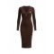 Rochie ELISABETTA FRANCHI, Micro-braided dress in knit fabric, Maro