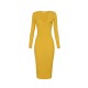 Rochie ELISABETTA FRANCHI, Micro-braided dress in knit fabric, Galben - AM14B61E2EV4