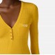 Rochie ELISABETTA FRANCHI, Micro-braided dress in knit fabric, Galben - AM14B61E2EV4