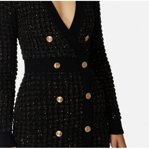 Rochie ELISABETTA FRANCHI, Crosetata, cu insertii, Negru Rochie ELISABETTA FRANCHI, Crosetata, cu insertii, Negru