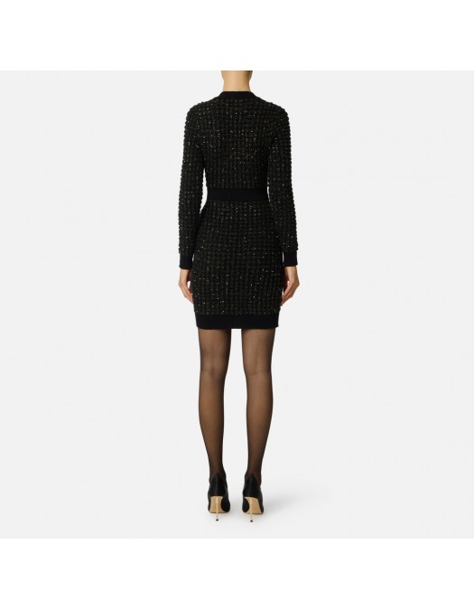 Rochie ELISABETTA FRANCHI, Crosetata, cu insertii, Negru - AM15Q56E2110 Rochie ELISABETTA FRANCHI, Crosetata, cu insertii, Negru - AM15Q56E2110
