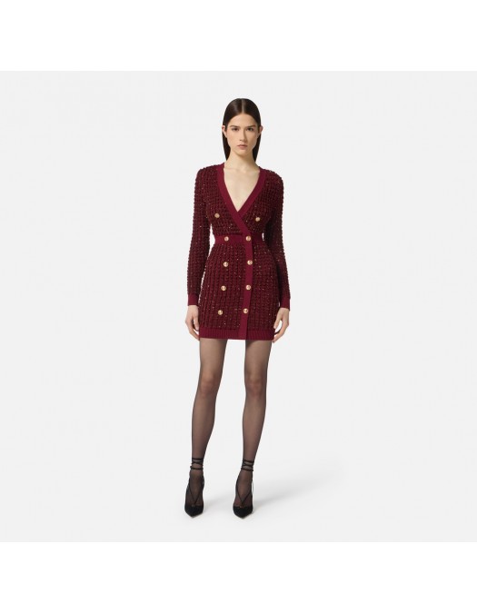 Rochie ELISABETTA FRANCHI, Crosetata, cu insertii, Visiniu - AM15Q56E2CG3 Rochie ELISABETTA FRANCHI, Crosetata, cu insertii, Visiniu - AM15Q56E2CG3