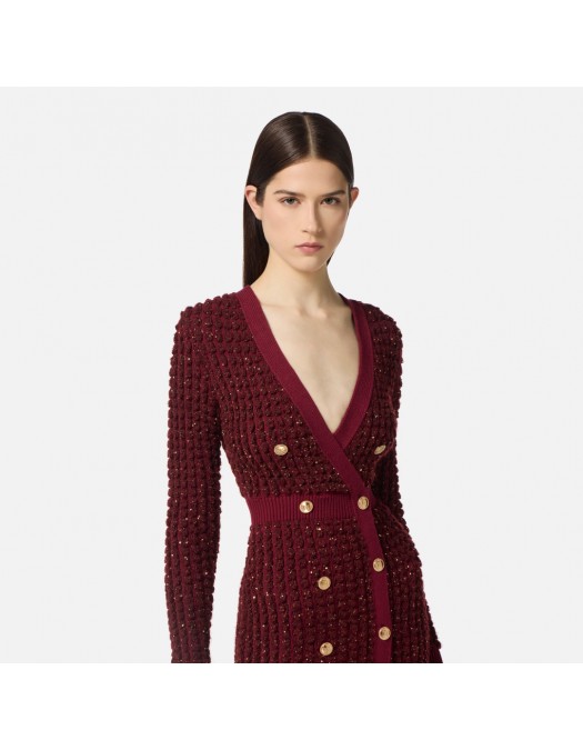 Rochie ELISABETTA FRANCHI, Crosetata, cu insertii, Visiniu - AM15Q56E2CG3 Rochie ELISABETTA FRANCHI, Crosetata, cu insertii, Visiniu - AM15Q56E2CG3