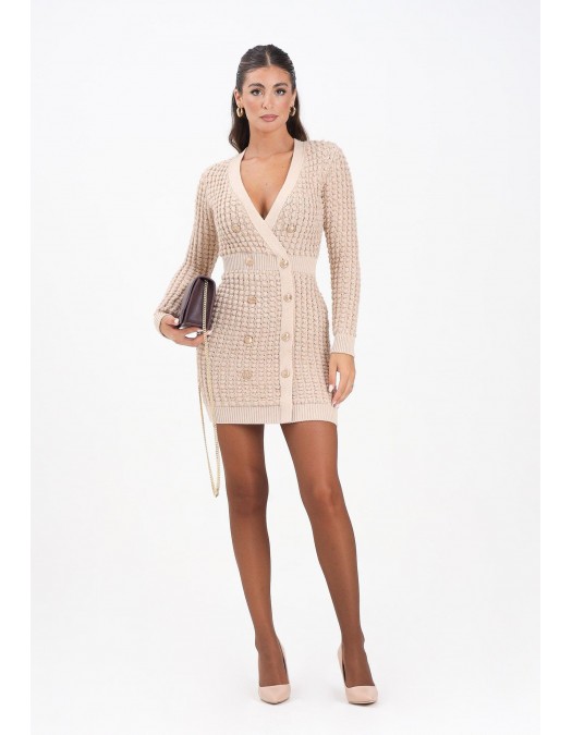 Rochie ELISABETTA FRANCHI, Crosetata, cu insertii, Crem - AM15Q56E2EA2 Rochie ELISABETTA FRANCHI, Crosetata, cu insertii, Crem - AM15Q56E2EA2