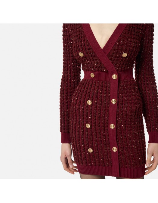 Rochie ELISABETTA FRANCHI, Crosetata, cu insertii, Visiniu - AM15Q56E2CG3 Rochie ELISABETTA FRANCHI, Crosetata, cu insertii, Visiniu - AM15Q56E2CG3