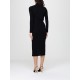 Rochie ELISABETTA FRANCHI, openwork knit fabric with jewel belt, Negru - AM15S61E2110