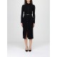 Rochie ELISABETTA FRANCHI, openwork knit fabric with jewel belt, Negru - AM15S61E2110