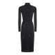 Rochie ELISABETTA FRANCHI, openwork knit fabric with jewel belt, Negru - AM15S61E2110