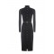 Rochie ELISABETTA FRANCHI, openwork knit fabric with jewel belt, Negru
