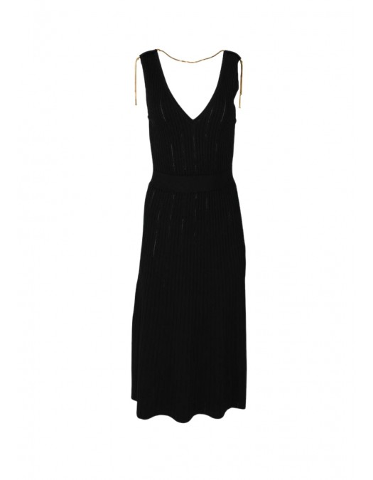 Rochie ELISABETTA FRANCHI, Dress in openwork knit fabric with jewel detail - AM18S61E2110