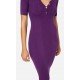 Rochie Elisabetta Franchi, Knitted short sleeve mini dress Violet - AM20B16E2R24