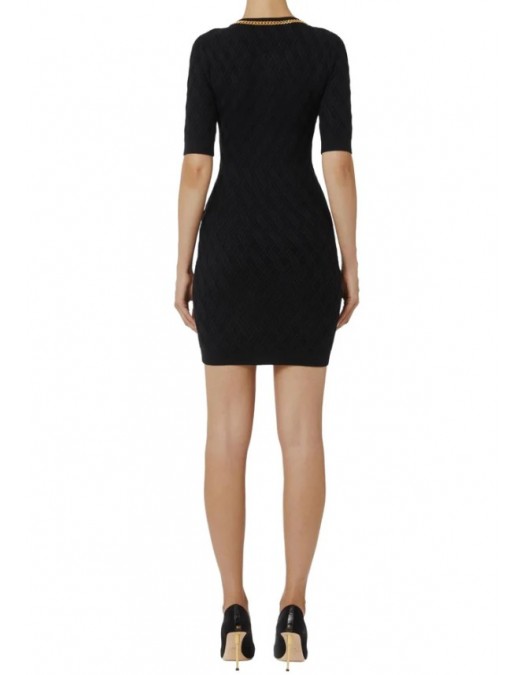 Rochie ELISABETTA FRANCHI, Diamond Knit Dress - AM20B56E3110