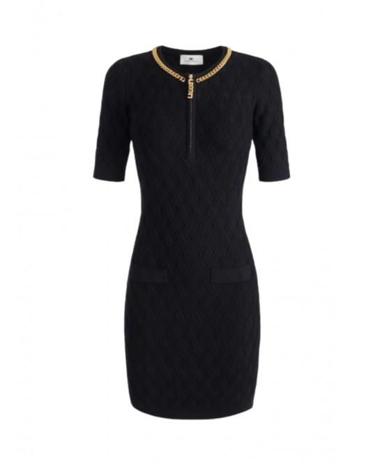 Rochie ELISABETTA FRANCHI, Diamond Knit Dress - AM20B56E3110