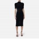 Rochie ELISABETTA FRANCHI, Knit dress with transparency details, Negru - AM22S62E2110