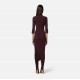 Rochie ELISABETTA FRANCHI, Guler inalt, ribbed knit fabric, Merlot - AM23B56E2EA4 Rochie ELISABETTA FRANCHI, Guler inalt, ribbed knit fabric, Merlot - AM23B56E2EA4