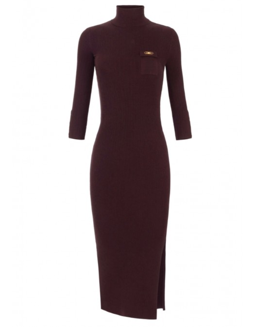 Rochie ELISABETTA FRANCHI, Guler inalt, ribbed knit fabric, Merlot - AM23B56E2EA4 Rochie ELISABETTA FRANCHI, Guler inalt, ribbed knit fabric, Merlot - AM23B56E2EA4