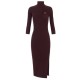 Rochie ELISABETTA FRANCHI, Guler inalt, ribbed knit fabric, Merlot - AM23B56E2EA4 Rochie ELISABETTA FRANCHI, Guler inalt, ribbed knit fabric, Merlot - AM23B56E2EA4