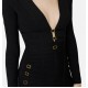 Rochie ELISABETTA FRANCHI, Mini Knit Dress with 3D Workmanship - AM23D62E2110