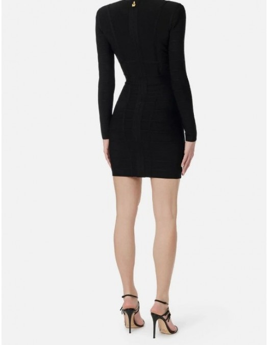Rochie ELISABETTA FRANCHI, Mini Knit Dress with 3D Workmanship - AM23D62E2110