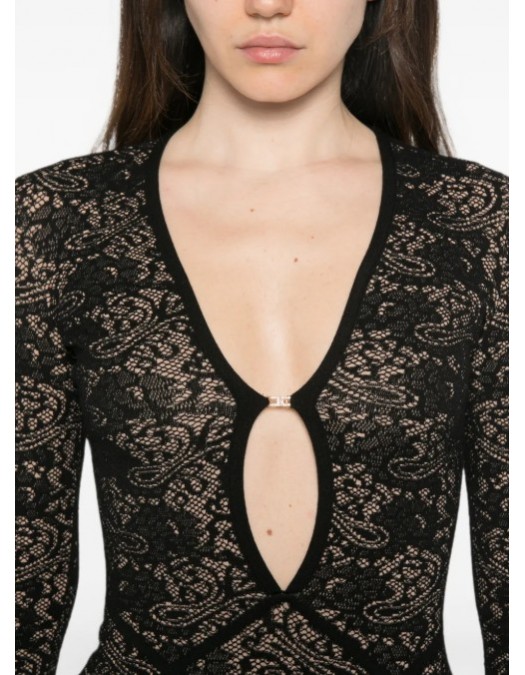 Rochie ELISABETTA FRANCHI, long-sleeve midi dress - AM26Q66E2FR9