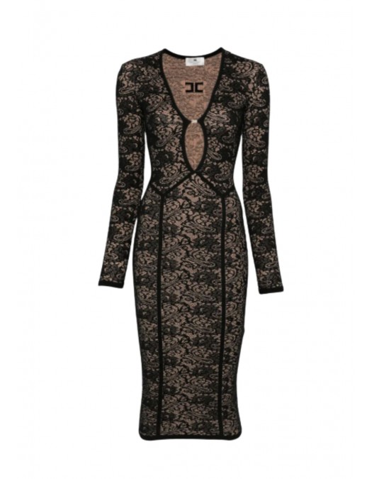 Rochie ELISABETTA FRANCHI, long-sleeve midi dress - AM26Q66E2FR9