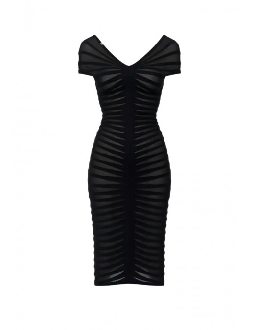 Rochie ELISABETTA FRANCHI, Cotton thread and viscose dress, Negru - AM26T62E2110