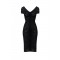 Rochie ELISABETTA FRANCHI, Cotton thread and viscose dress, Negru
