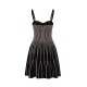 Rochie ELISABETTA FRANCHI, Dress in two-colour knit fabric, Black - AM27S62E2685