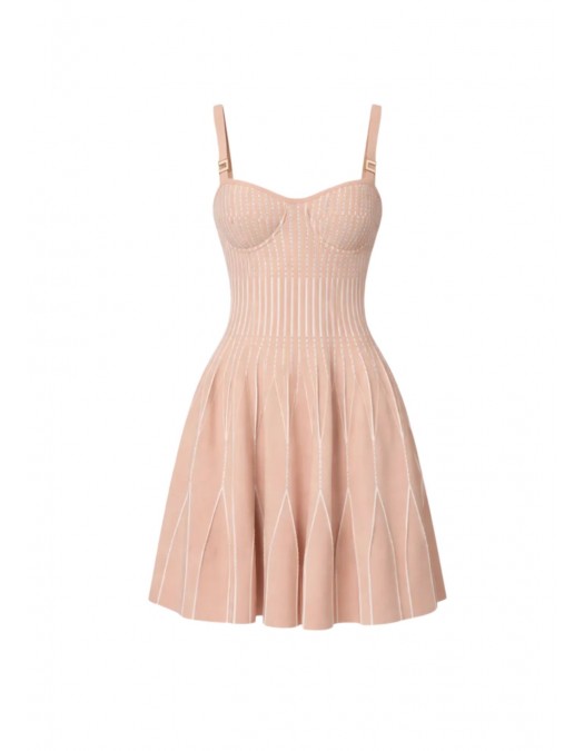 Rochie ELISABETTA FRANCHI, Dress in two-colour knit fabric, Cream and White - AM27S62E2FF3