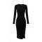 Rochie ELISABETTA FRANCHI, Viscose knit dress with jewel cufflinks, Negru