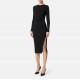 Rochie ELISABETTA FRANCHI, Viscose knit dress with jewel cufflinks, Negru - AM28S57E3110 Rochie ELISABETTA FRANCHI, Viscose knit dress with jewel cufflinks, Negru - AM28S57E3110