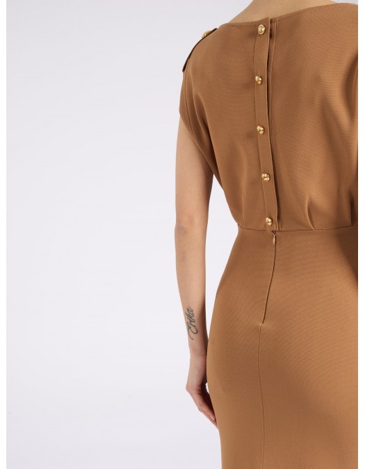 Rochie ELISABETTA FRANCHI, Red Carpet full Milano stitch knit dress, Maro - AM30B62E2AI6