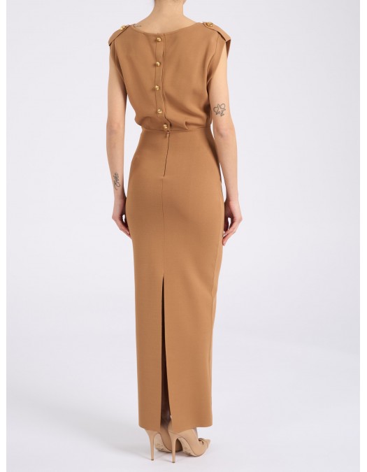 Rochie ELISABETTA FRANCHI, Red Carpet full Milano stitch knit dress, Maro - AM30B62E2AI6